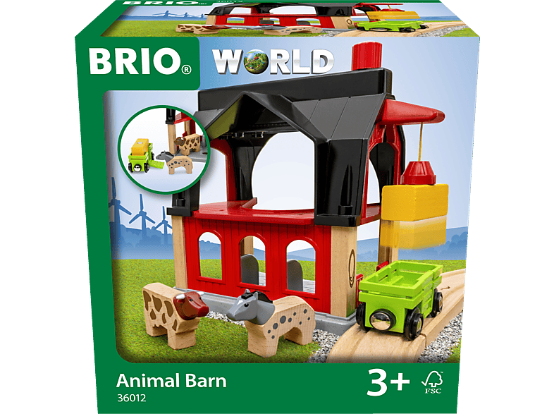 BRIO Tierscheune mit Heuwaggon Spielset Mehrfarbig von BRIO