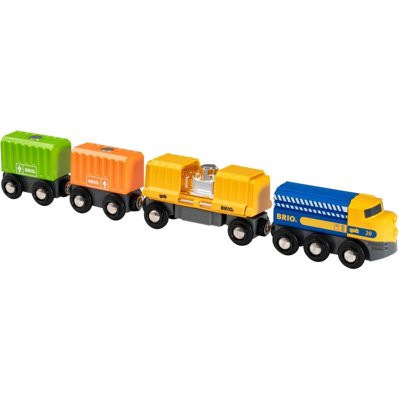 World Güterzug mit drei Waggons, Spielfahrzeug von BRIO
