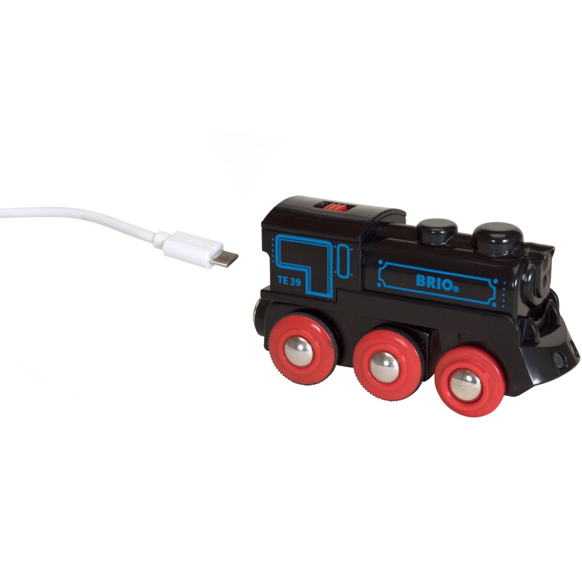 World Schwarze Akku-Lok mit Micro-USB, Spielfahrzeug von BRIO