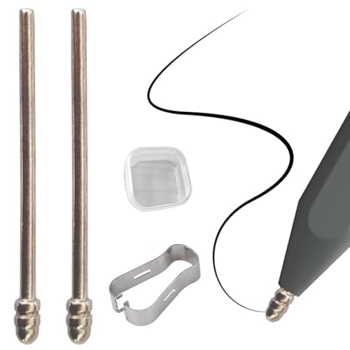 BRIOTA 2 Stück S Pen Spitzen, FeineTitanlegierung Kugelschreiberspitzen, Feine Ersatz-Bleistiftspitzen Kompatibel mit Samsung S Pen Spitzen mit Clip und Kasten (Kupfer) von BRIOTA