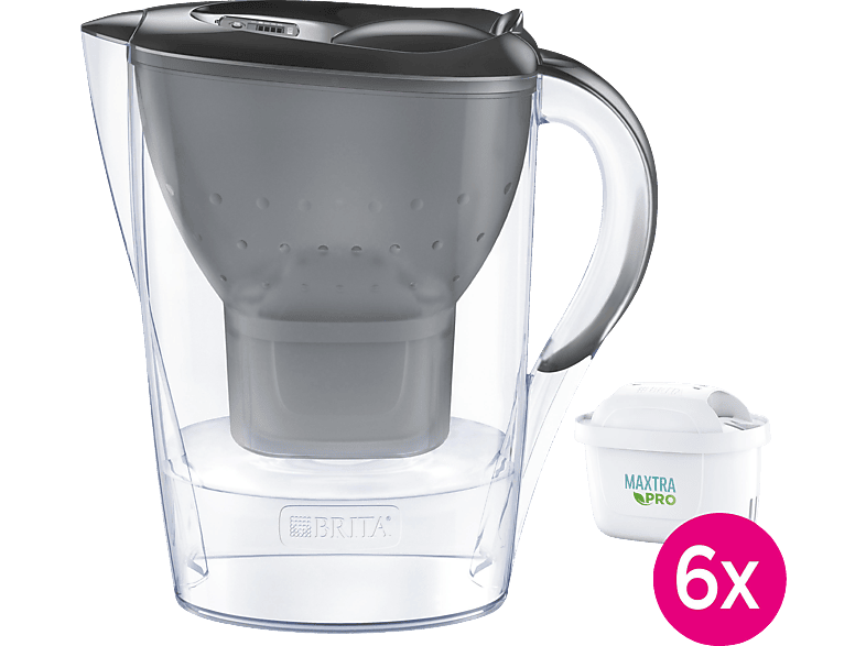 BRITA Marella - Halbjahrespaket inkl. 6 MAXTRA PRO All-in-1 Wasserfilter, Graphit von BRITA