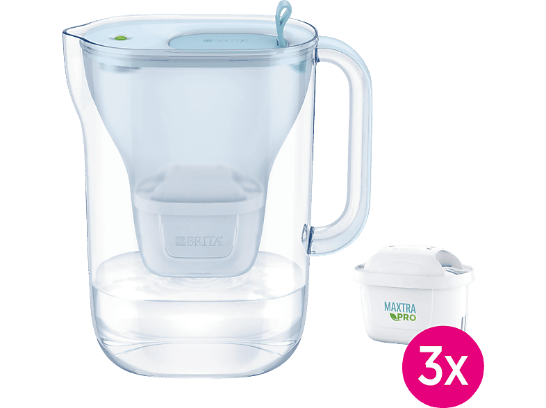 BRITA Style eco, inkl. 3 MAXTRA PRO All-in-1, Wasserfilter, Gletscherblau von BRITA