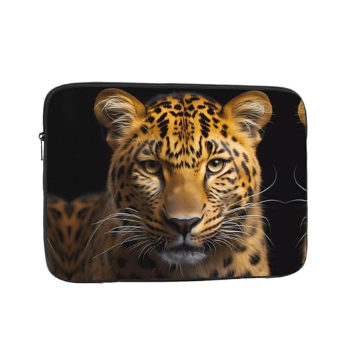 Broleo The Deep-Eyed Leopard Stoßfeste tragbare Laptop-Hülle Tasche - schlanke und leichte Laptoptasche für den täglichen Gebrauch 13 Zoll von BROLEO