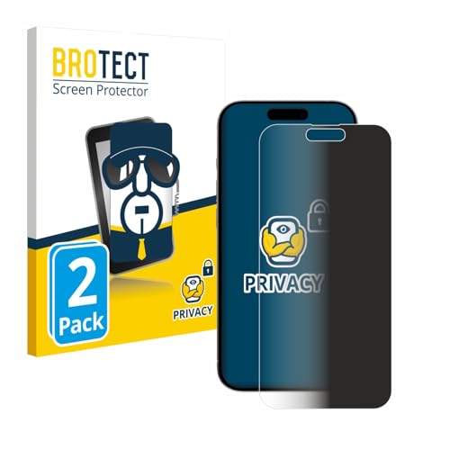 BROTECT (2 Stück Anti-Spy Blickschutzfolie für Apple iPhone 15 Plus Privacy Screen Protector [Displayschutz-Folie, Sichtschutz, Blaulichtfilter] von BROTECT