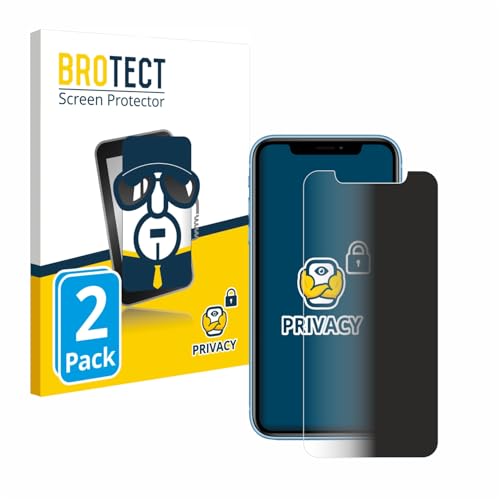 BROTECT (2 Stück Anti-Spy Blickschutzfolie für Apple iPhone XR / 11 Privacy Screen Protector [Displayschutz-Folie, Sichtschutz, Blaulichtfilter] von BROTECT