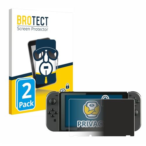 BROTECT (2 Stück Anti-Spy Blickschutzfolie für Nintendo Switch Privacy Screen Protector [Displayschutz-Folie, Sichtschutz, Blaulichtfilter] von BROTECT