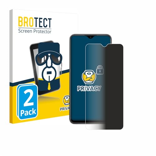 BROTECT (2 Stück Anti-Spy Blickschutzfolie für Xiaomi Redmi 9 Privacy Screen Protector [Displayschutz-Folie, Sichtschutz, Blaulichtfilter] von BROTECT