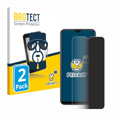 BROTECT (2 Stück Anti-Spy Blickschutzfolie für Xiaomi Redmi Note 8T Privacy Screen Protector [Displayschutz-Folie, Sichtschutz, Blaulichtfilter] von BROTECT