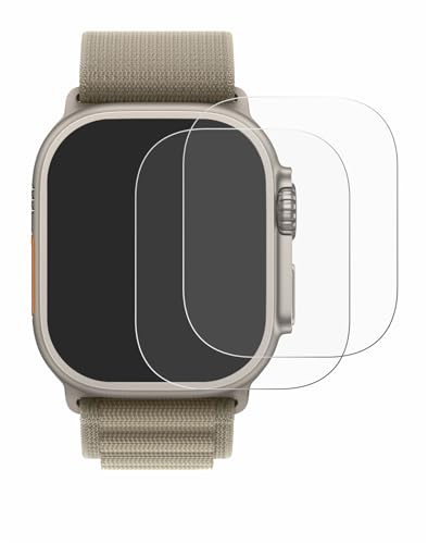 BROTECT (2 Stück Schutzfolie für Apple Watch Ultra 2 (49 mm) Displayschutz Folie Ultra-Klar von BROTECT