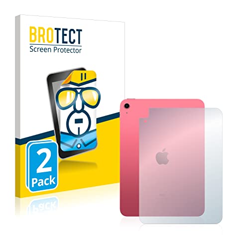 BROTECT (2 Stück Schutzfolie für Apple iPad 10.9" WiFi 2022 (Rückseite, 10. Gen.) Displayschutz Folie Ultra-Klar von BROTECT