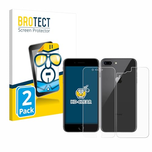 BROTECT (2 Stück Schutzfolie für Apple iPhone 8 Plus (Display+Rückseite) Displayschutz Folie Ultra-Klar von BROTECT