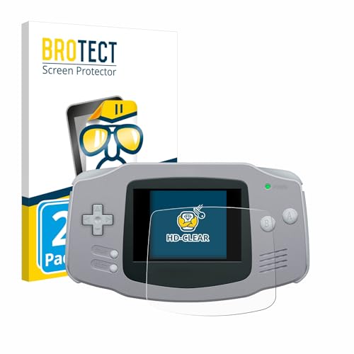 BROTECT (2 Stück Schutzfolie für Nintendo Gameboy Advance GBA Displayschutz Folie Ultra-Klar von BROTECT