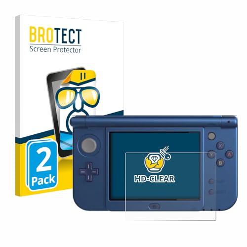 BROTECT (2 Stück Schutzfolie für Nintendo New 3DS XL (Unteres Display) Displayschutz Folie Ultra-Klar von BROTECT