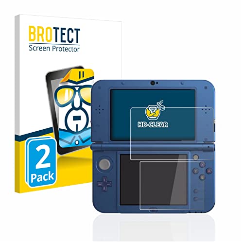 BROTECT (2 Stück Schutzfolie für Nintendo New 3DS XL Displayschutz Folie Ultra-Klar von BROTECT