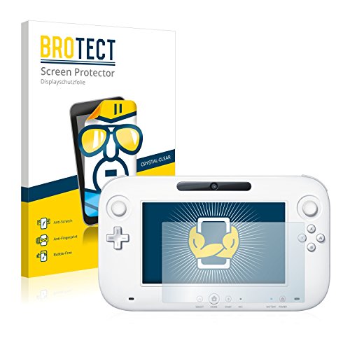 BROTECT (2 Stück Schutzfolie für Nintendo Wii U GamePad (Controller) Displayschutz Folie Ultra-Klar von BROTECT