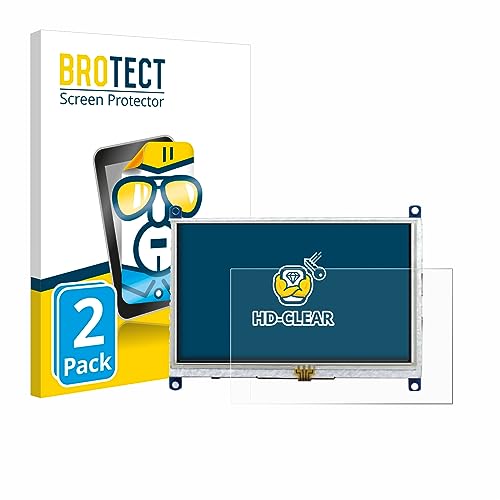 BROTECT (2 Stück Schutzfolie für Raspberry Pi Touchscreen 5" Displayschutz Folie Ultra-Klar von BROTECT
