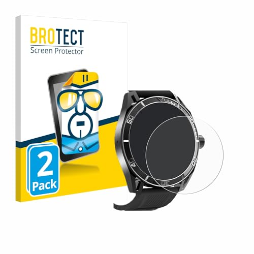 BROTECT (2 Stück Schutzfolie für Yuede Smartwatch 1.43" (rund) Displayschutz Folie Ultra-Klar von BROTECT