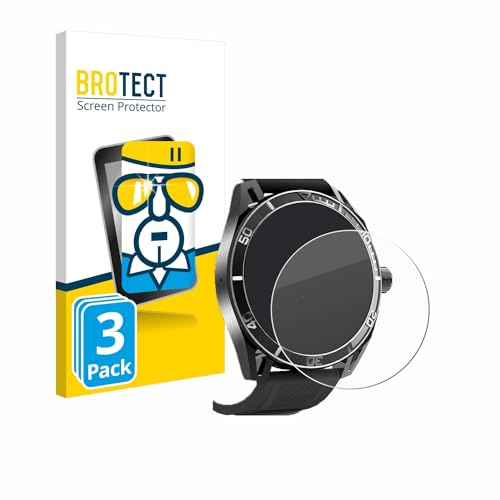 BROTECT (3 Stück Panzer Schutz Glas für Yuede Smartwatch 1.43" (rund) 9H Echtglas, Glas-Displayschutz von BROTECT