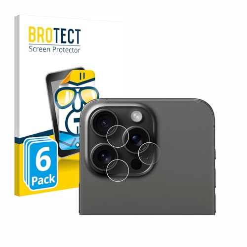 BROTECT (6 Stück Schutzfolie für Apple iPhone 15 Pro Max (NUR Kameraschutz) Displayschutz Folie Ultra-Klar von BROTECT
