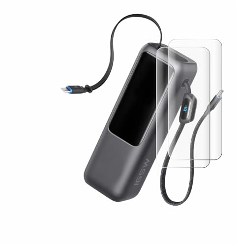BROTECT 2 Stück Full-Cover Schutzfolie für Anker Laptop Powerbank A1695 Full-Screen Displayschutz-Folie [3D Curved, Anti-Fingerprint, Kristall-Klar] von BROTECT