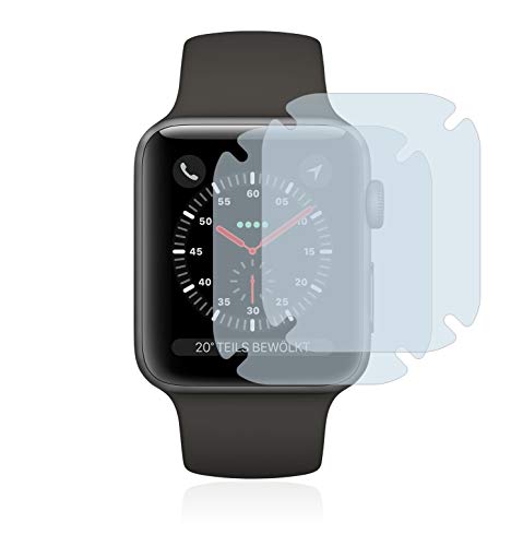 BROTECT 2 Stück Full-Cover Schutzfolie für Apple Watch Series 3 (38 mm) Full-Screen Displayschutz-Folie [3D Curved, Anti-Fingerprint, Kristall-Klar] von BROTECT
