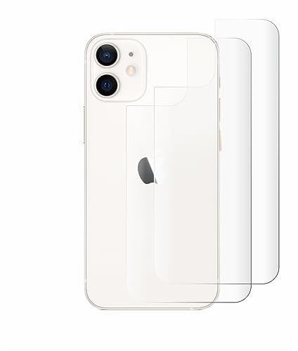 BROTECT 2 Stück Full-Cover Schutzfolie für Apple iPhone 12 mini (Rückseite) Full-Screen Displayschutz-Folie [3D Curved, Kristall-Klar] von BROTECT