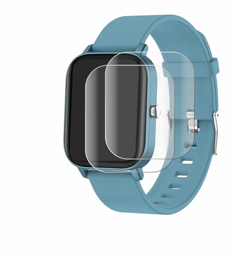 BROTECT 2 Stück Full-Cover Schutzfolie für Pubu Smartwatch Full-Screen Displayschutz-Folie [3D Curved, Anti-Fingerprint, Kristall-Klar] von BROTECT