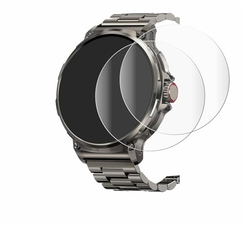 BROTECT 2 Stück Full-Cover Schutzfolie für Tesofit Smartwatch 1.85" (rund) Full-Screen Displayschutz-Folie [3D Curved, Kristall-Klar] von BROTECT