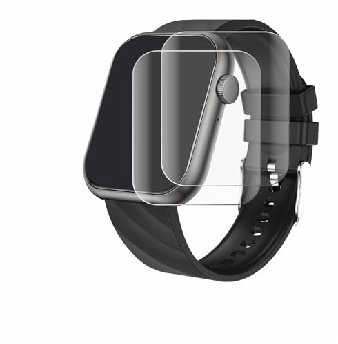 BROTECT 2 Stück Full-Cover Schutzfolie für walkbee Smartwatch 1.96" Full-Screen Displayschutz-Folie [3D Curved, Kristall-Klar] von BROTECT