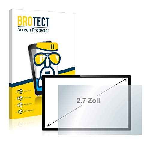 BROTECT 2.7" Schutzglas für Kameras mit 2,7 Zoll (6.9 cm) [55 x 41 mm, 4:3] - Schutzfolie Panzer Folie Glas [Extrem Kratzfest 9H, Anti-Fingerprint, Ultra-Transparent] von BROTECT