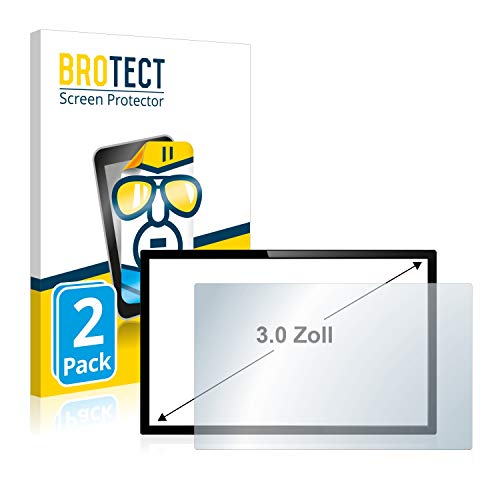 BROTECT 3" Schutzfolie für Touch-Panel PCs mit 3,0 Zoll (7.6 cm) [60 x 45 mm, 4:3] (2 Stück) - Klare Displayschutz-Folie von BROTECT