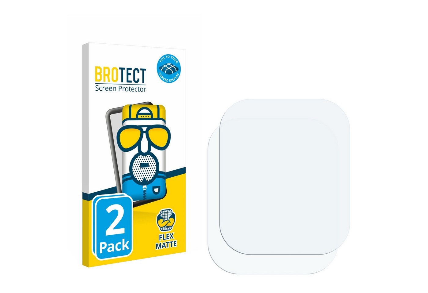BROTECT Displayschutzfolie Fullscreen Schutzfolie für Smartwatch QS16Pro, 2 Stück, Displayschutz Folie Fullcover Matt Entspiegelungsfolie von BROTECT