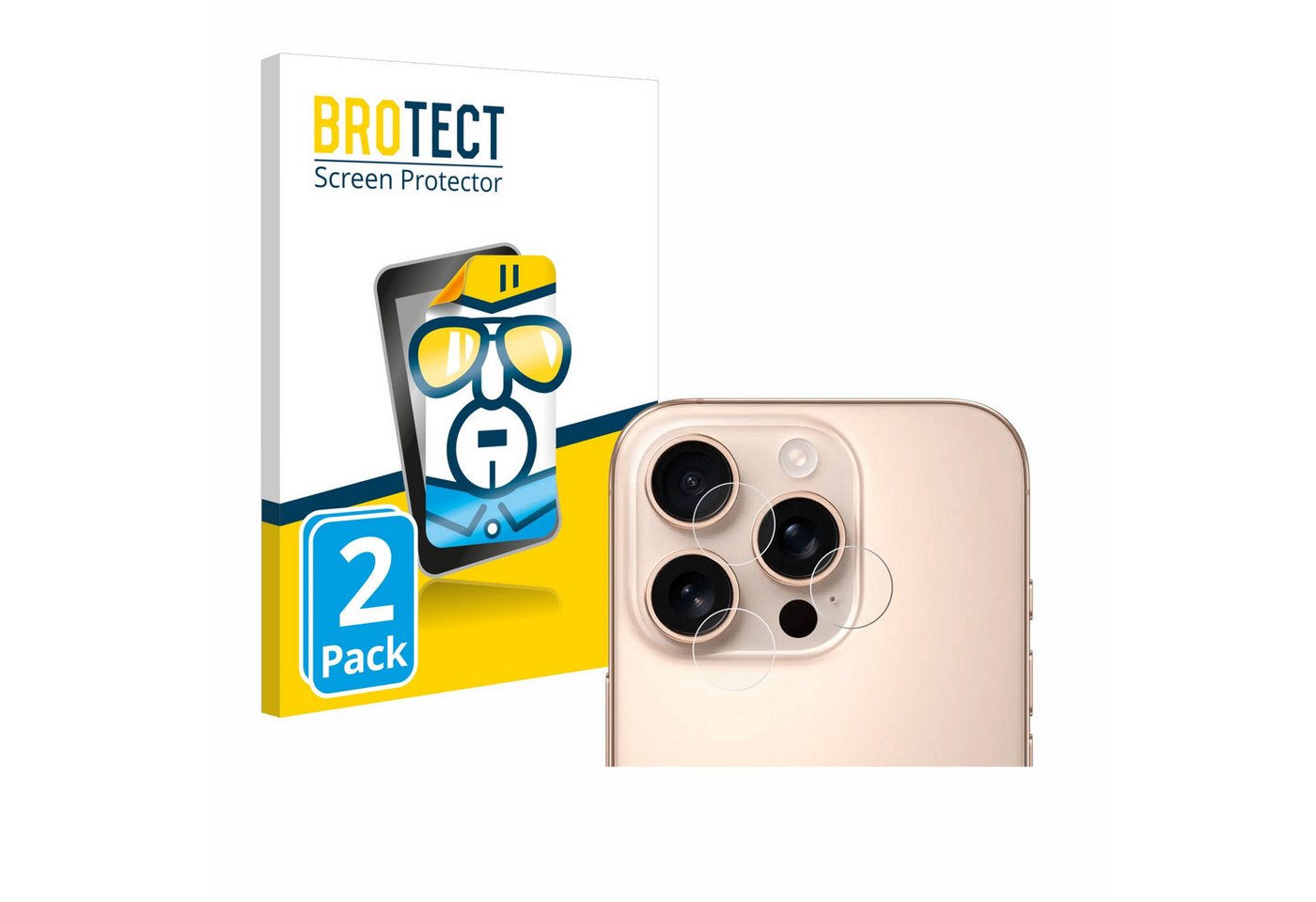 BROTECT Displayschutzfolie Schutzfolie für Apple iPhone 16 Pro Max (NUR Kameraschutz), 2 Stück, Displayschutz Schutz Folie Klar Transparent von BROTECT