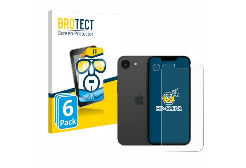 BROTECT Displayschutzfolie Schutzfolie für Apple iPhone 16e (Display+Kamera), 6 Stück, 6 Stück, Displayschutz Schutz Folie Klar Transparent von BROTECT