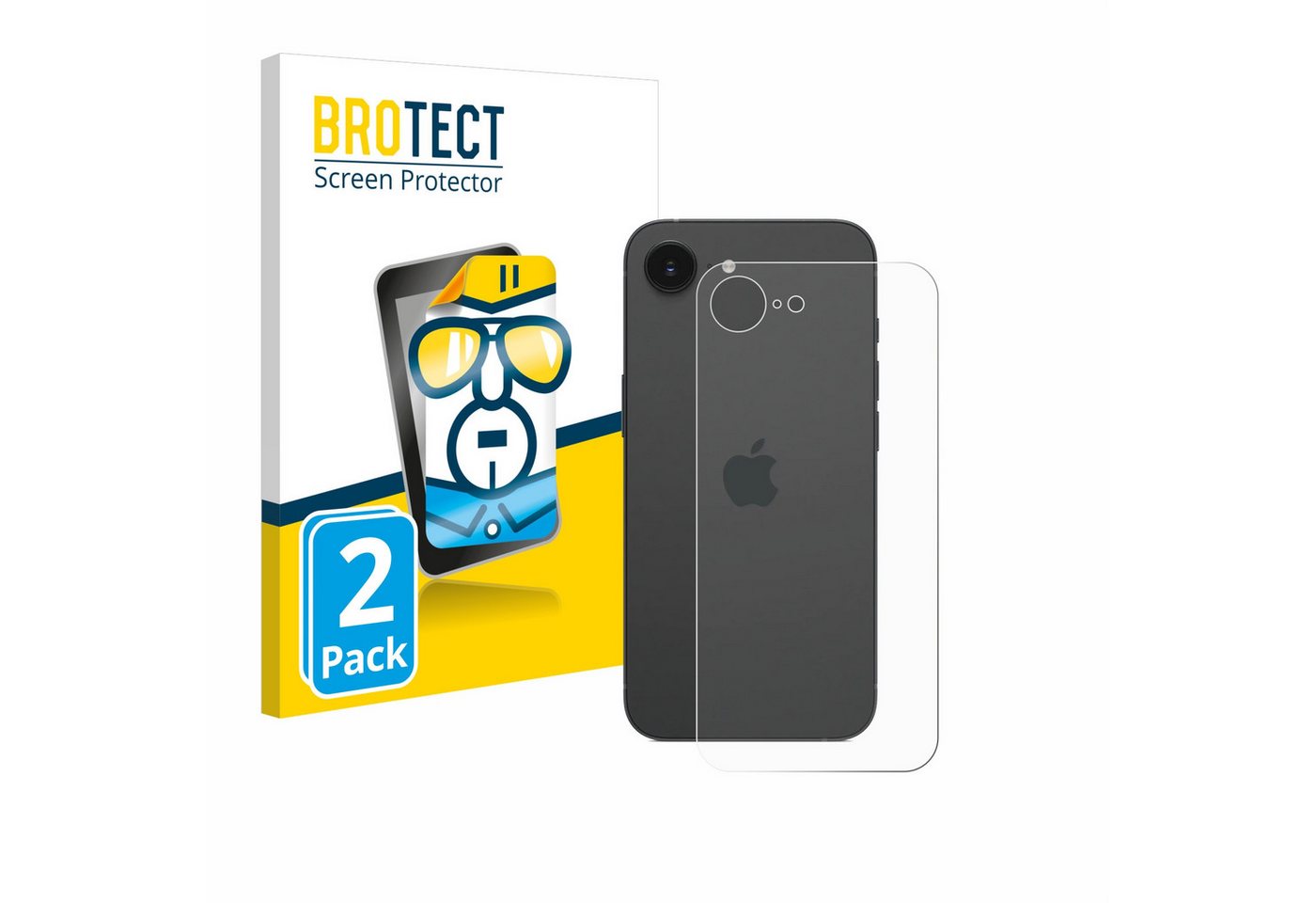 BROTECT Displayschutzfolie Schutzfolie für Apple iPhone 16e (Rückseite), 2 Stück, Displayschutz Schutz Folie Klar Transparent von BROTECT
