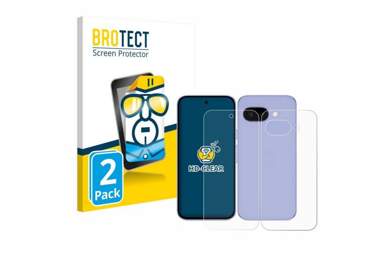 BROTECT Displayschutzfolie Schutzfolie für Google Pixel 9a (Display+Rückseite), 2 Stück, Displayschutz Schutz Folie Klar Transparent von BROTECT