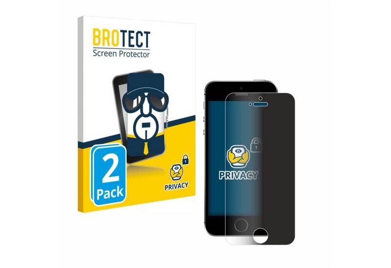 BROTECT Displayschutzfolie Sichtschutzfolie für Apple iPhone SE 2016, 2 Stück, Anti-Spy Privacy Sichtschutz Blickschutzfolie Blaulicht-Schutz von BROTECT