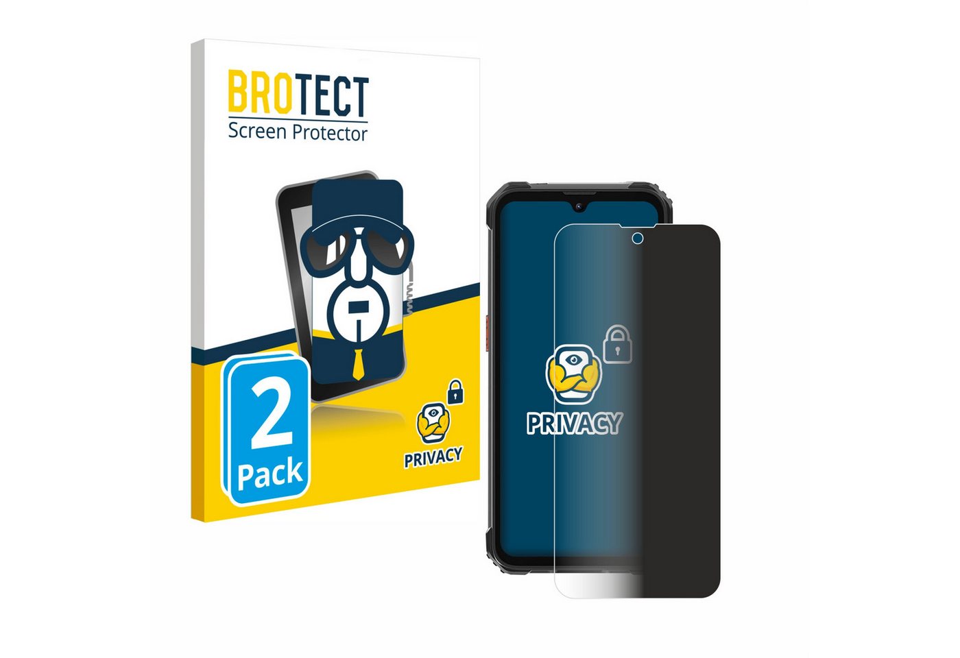 BROTECT Displayschutzfolie Sichtschutzfolie für Blackview BV5300 Pro (2023), 2 Stück, Anti-Spy Privacy Sichtschutz Blickschutzfolie Blaulicht-Schutz von BROTECT