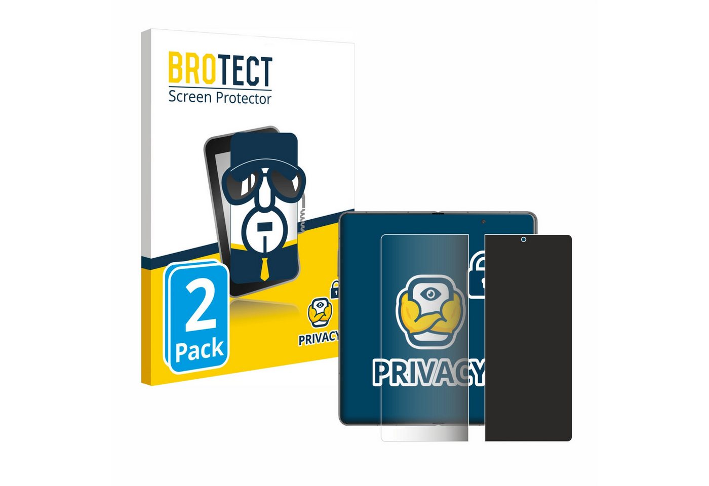 BROTECT Displayschutzfolie Sichtschutzfolie für Honor Magic V3 (inneres Display), 2 Stück, Anti-Spy Privacy Sichtschutz Blickschutzfolie Blaulicht-Schutz von BROTECT