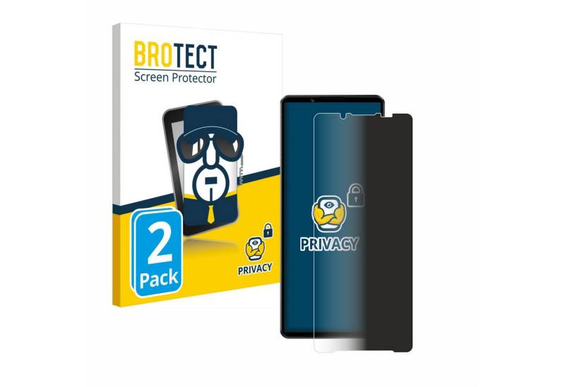 BROTECT Displayschutzfolie Sichtschutzfolie für Sony Xperia 1 IV, 2 Stück, Anti-Spy Privacy Sichtschutz Blickschutzfolie Blaulicht-Schutz von BROTECT