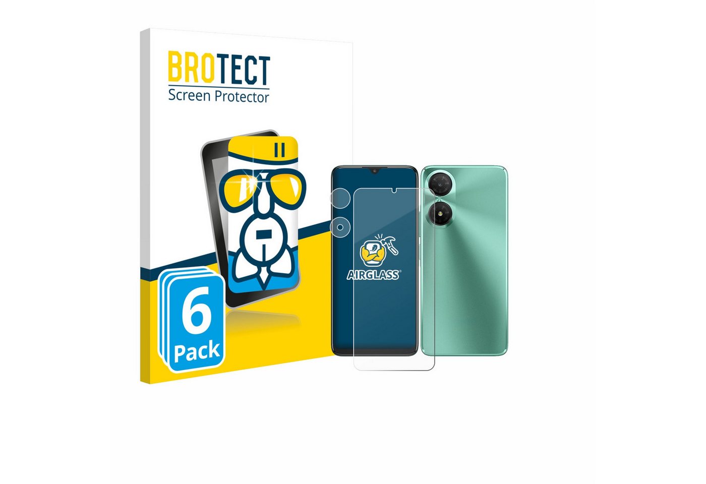 BROTECT Displayschutzglas Schutzglas für Alcatel 3 (2025) (Display+Kamera), 6 Stück, 6 Stück, Schutzfolie Display Schutz Glas Folie klar von BROTECT