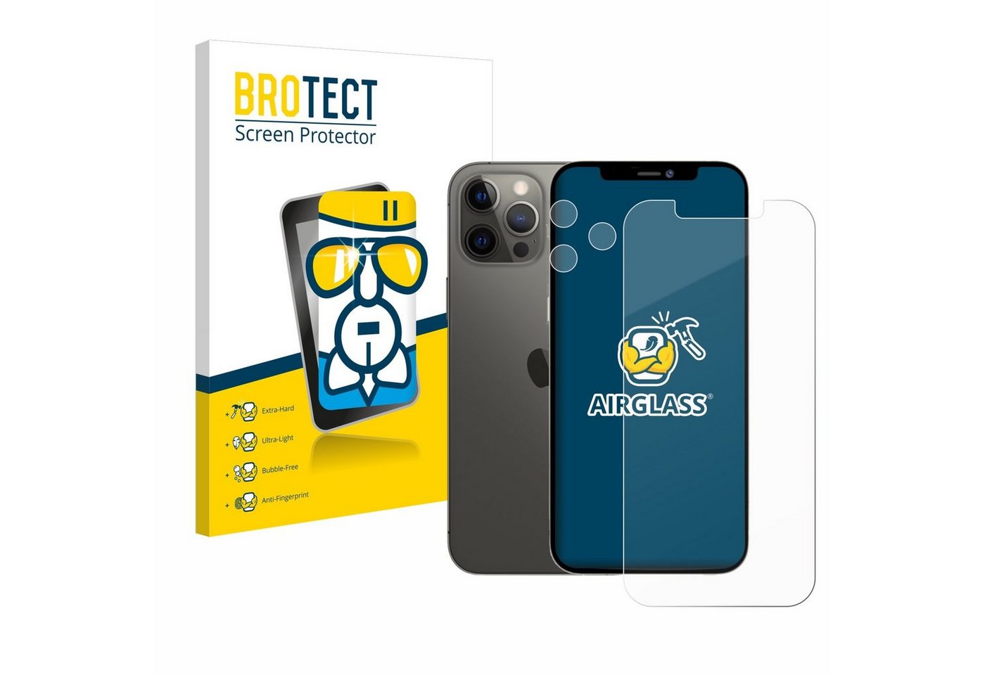 BROTECT Displayschutzglas Schutzglas für Apple iPhone 12 Pro Max (Display+Kamera), Schutzfolie Display Schutz Glas Folie klar von BROTECT