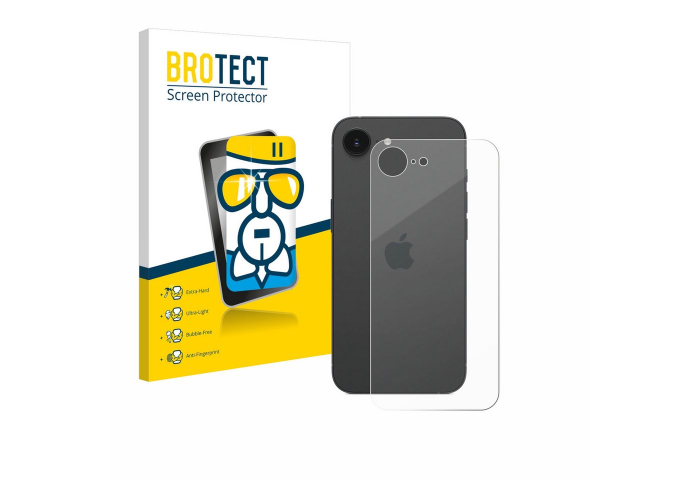 BROTECT Displayschutzglas Schutzglas für Apple iPhone 16e (Rückseite), Schutzfolie Display Schutz Glas Folie klar von BROTECT