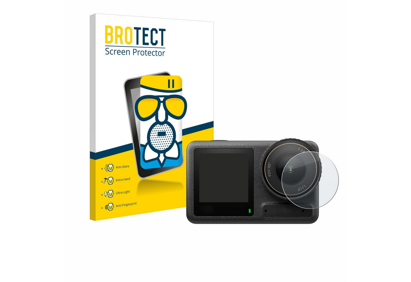 BROTECT Displayschutzglas Schutzglas für DJI Osmo Action 4 (Linse), 1 Stück, Schutzfolie Display Schutz Glas Folie matt von BROTECT