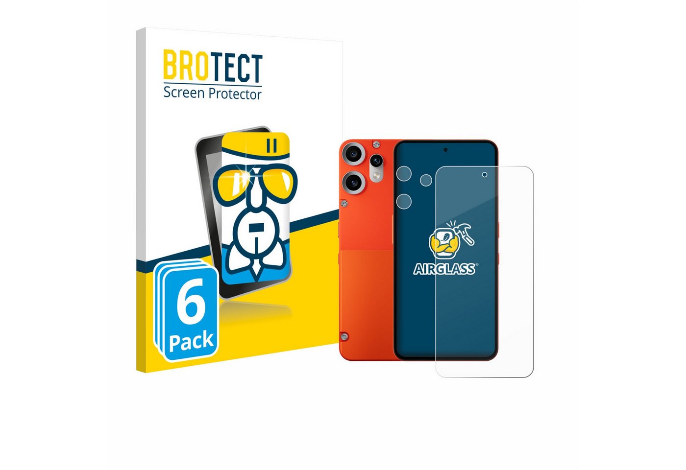 BROTECT Displayschutzglas Schutzglas für Nothing CMF Phone 2 Pro (Display+Kamera), 6 Stück, Schutzfolie Display Schutz Glas Folie klar von BROTECT