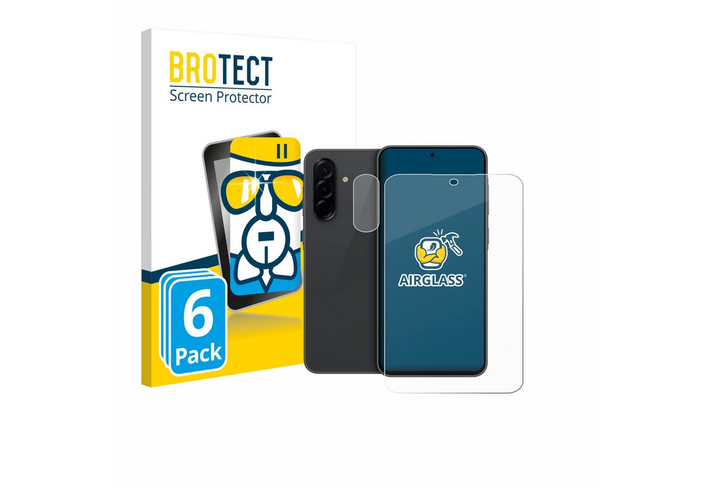 BROTECT Displayschutzglas Schutzglas für Samsung Galaxy A36 5G Enterprise Edition (Display+Kamera), 6 Stück, 6 Stück, Schutzfolie Display Schutz Glas Folie klar von BROTECT