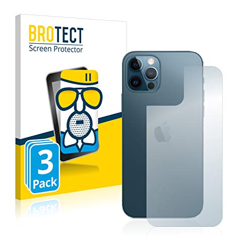 BROTECT Entspiegelungs Schutzglas für Apple iPhone 12 Pro (Rückseite) (3 Stück) Schutzfolie Panzer Folie Glas Matt [Kratzfest 9H, Anti-Reflex] von BROTECT