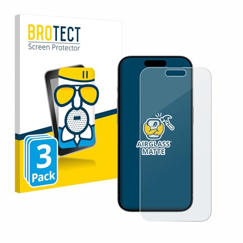 BROTECT Entspiegelungs Schutzglas für Apple iPhone 15 Pro Max (3 Stück) Schutzfolie Panzer Folie Glas Matt [Extrem Kratzfest 9H, Anti-Reflex] von BROTECT
