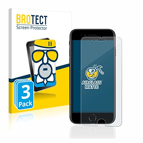 BROTECT Entspiegelungs Schutzglas für Apple iPhone SE 2 / SE 3 (3 Stück) Schutzfolie Panzer Folie Glas Matt [Extrem Kratzfest 9H, Anti-Reflex] von BROTECT