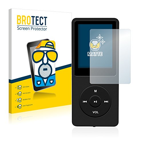 BROTECT Entspiegelungs-Schutzfolie für AGPtek 8GB MP3-Player (2 Stück) Matte Displayschutz-Folie, Anti-Reflex, Anti-Fingerprint von BROTECT